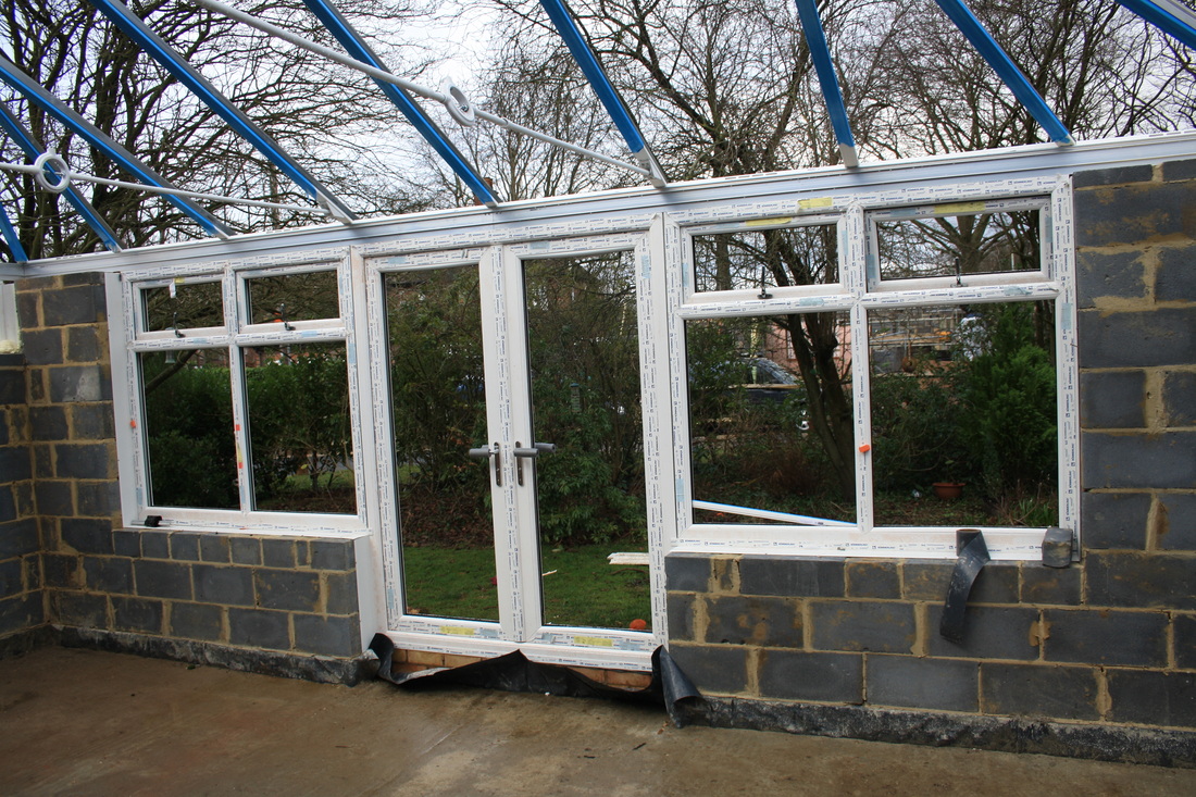 This window frame was 35mm too low on the left hand side.  Ab Conservatories Ltd did not install this level.