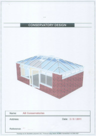 AB Conservatories did this design.  The original line drawings were done by Mark Smyth of Smyth Consultancy Services Ltd.